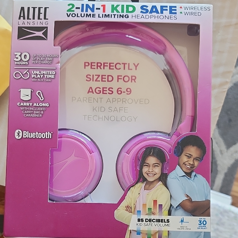 Pink Kids Safe Headphones